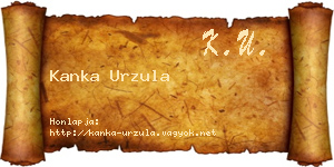 Kanka Urzula névjegykártya